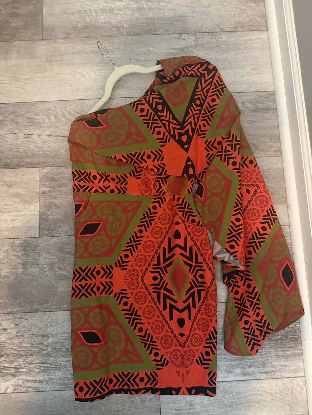 Kahindo One-Shoulder Geo Print Mini Dress Size XS NWT - Picture 3 of 4